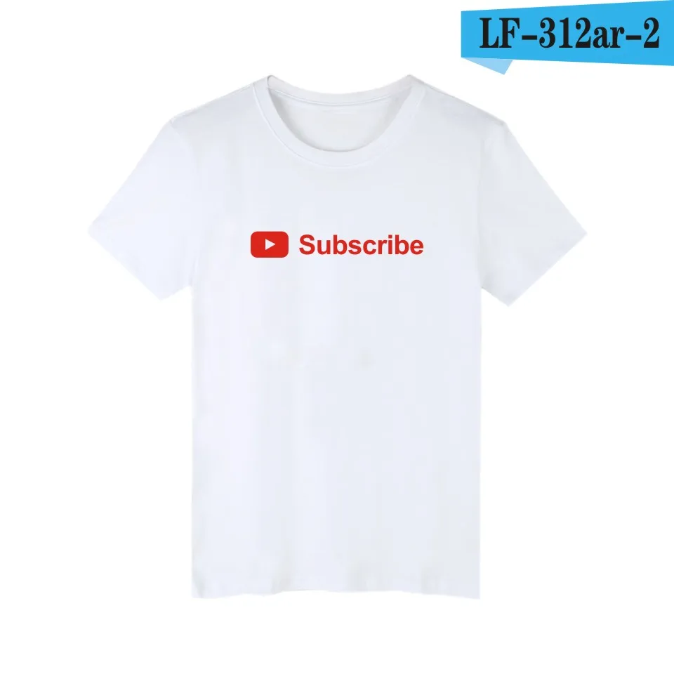 white shirt Забавная футболка с логотипом Youtube, хлопковая Футболка с черно-белым принтом, Мужская/женская футболка, футболка, Топы, Youtube, простая Рабочая одежда - Цвет: white shirt