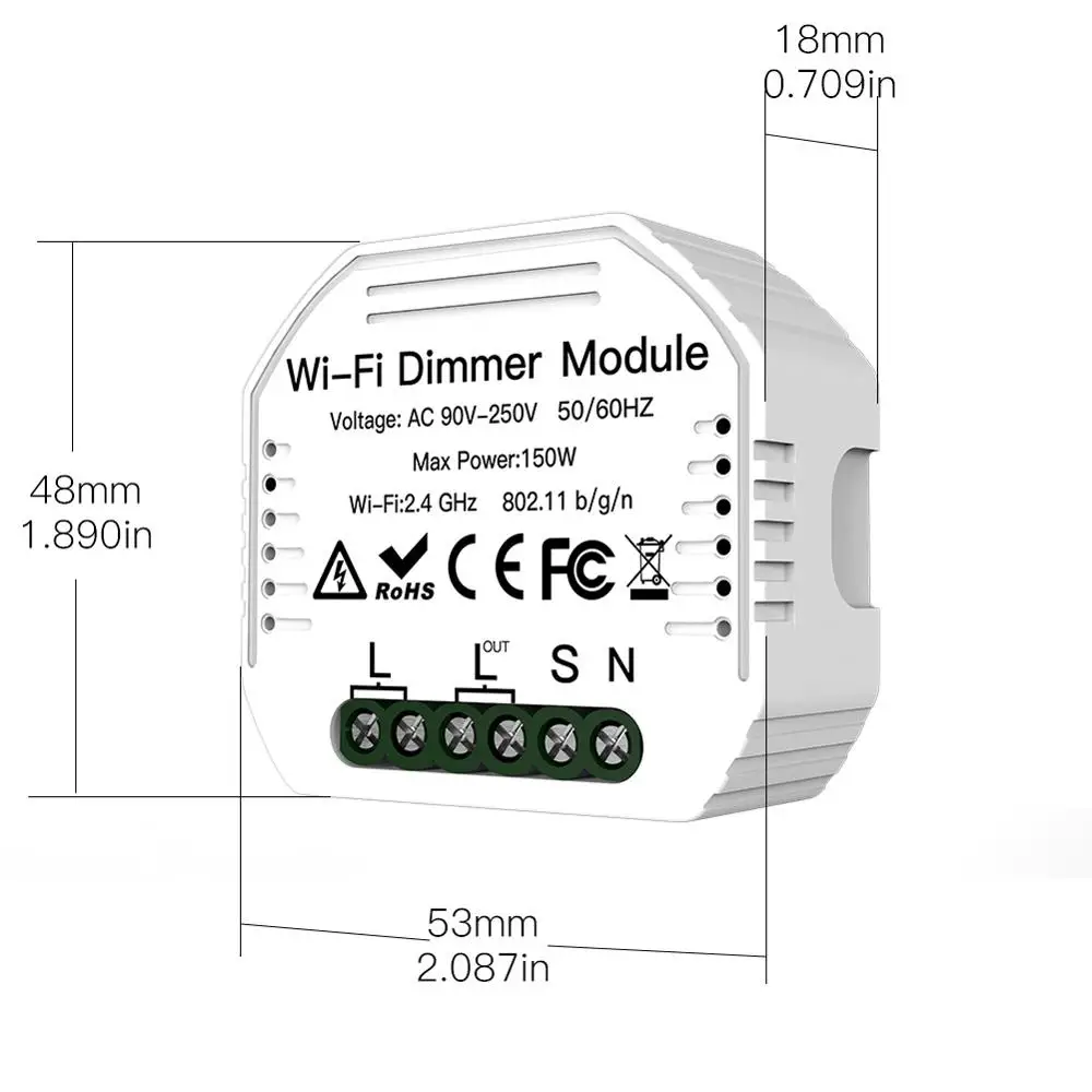 DIY WiFi Smart Light LED Dimmer Switch Module Smart Life Tuya APP Remote Control Breaker Work with Alexa Google Home 1/2 Way