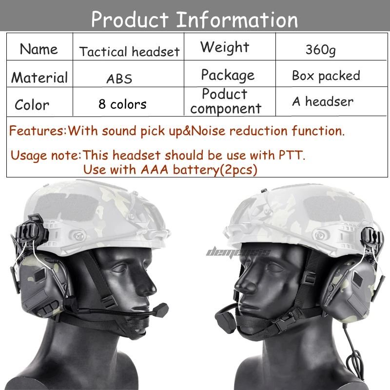 Anti-noise Shooting Headset Earmuff  Tactical Communication Headphone Sound Amplification Airsoft Paintball Headset