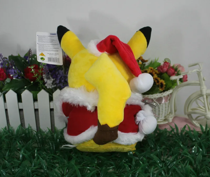 Аниме Покемон 25 см Рождество Пикачу Мягкие животные плюшевые Рождественский подарок