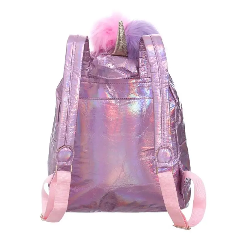 Модная школьная блестящая лазерная мини-рюкзак для девочек, для женщин, для подростков, для путешествий, для студентов, для милых девушек, с мультяшным помпоном, школьный рюкзак, новинка
