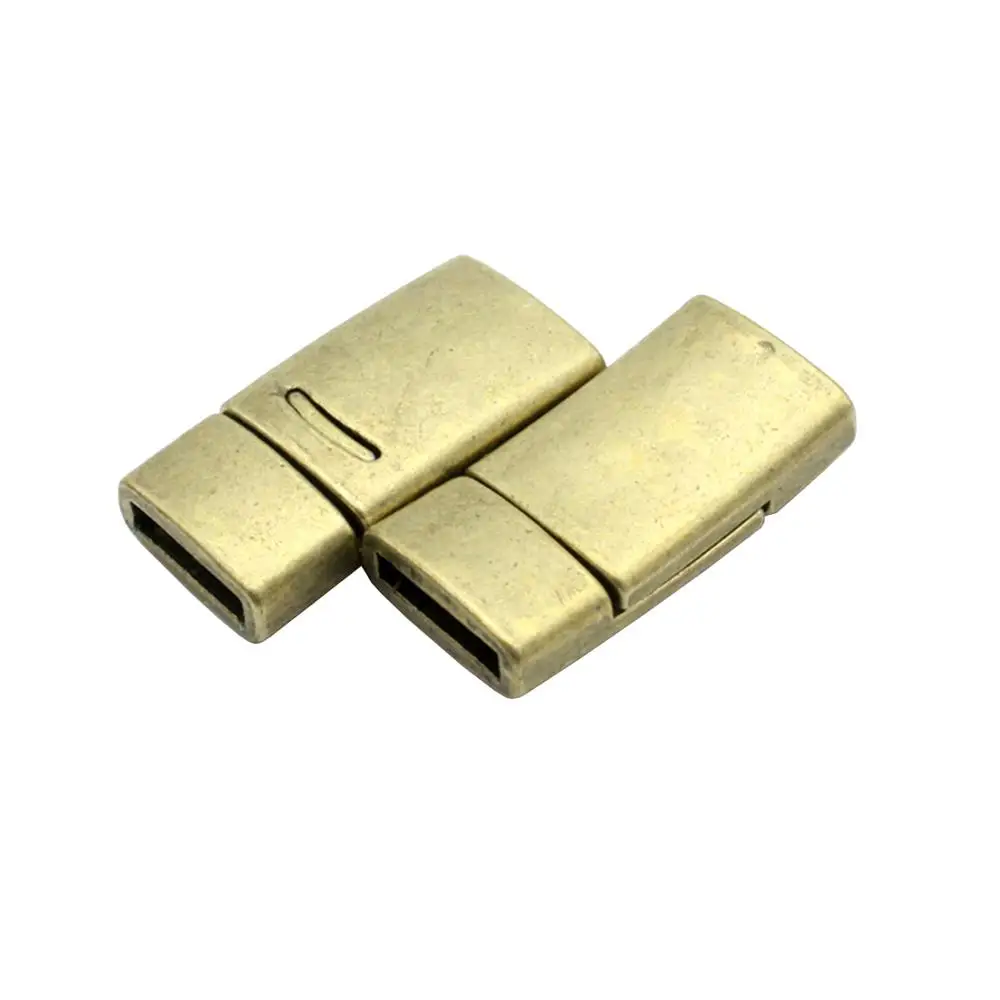 Bronze Aaazee 3 комплекта серебряное изогнутое магнитное закрытие плоская застежка браслет для изготовления ювелирных изделий кожаная лента клей 10 мм x 2 мм Внутреннее отверстие - Цвет: Bronze