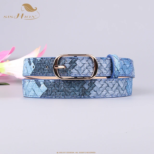 SISHION Women Thin Pin buckle belt Luxury Brand Designer Belts for