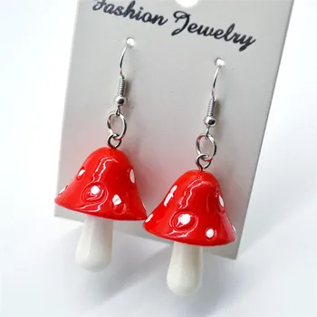 

1Pair Cartoon Mushroom Drop Earring For Women Girl Dangle Earrings Fashion Sweet Party Jewelry Gift