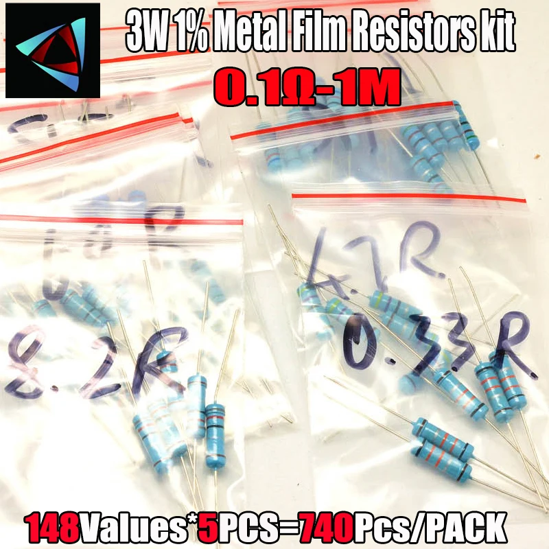 1000PCS 100KΩ 100K Ohm 1/4W 0.25W 1% accuracy Metal Film Resistors High quality 