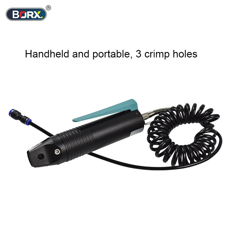 BORX 공압 터미널 압착 플라이어, 핸드헬드 공압 유압 가위 클램프, 0.14-2.5mm ² 케이블 터미널 압착