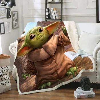 

Star Wars Baby Yoda 3d Printed Fleece Blanket for Beds Thick Quilt Fashion Bedspread Sherpa Throw Blanket Adults Kids 03