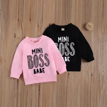 Newborn Baby Girls Boys Hoodies Infant's Round Neck Long Sleeve Sweatshirts Letter Printed Clothes Hooded Tops Autumn Winter New 1