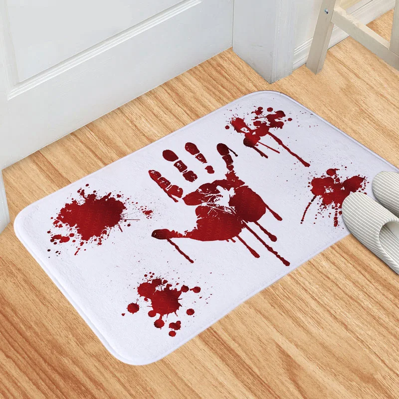 40*60cm Entrance Indoor Floor Mat Carpets Creative Halloween Horror Blood Footprints Pad Anti-slip Doormat Bath Mats | Дом и сад