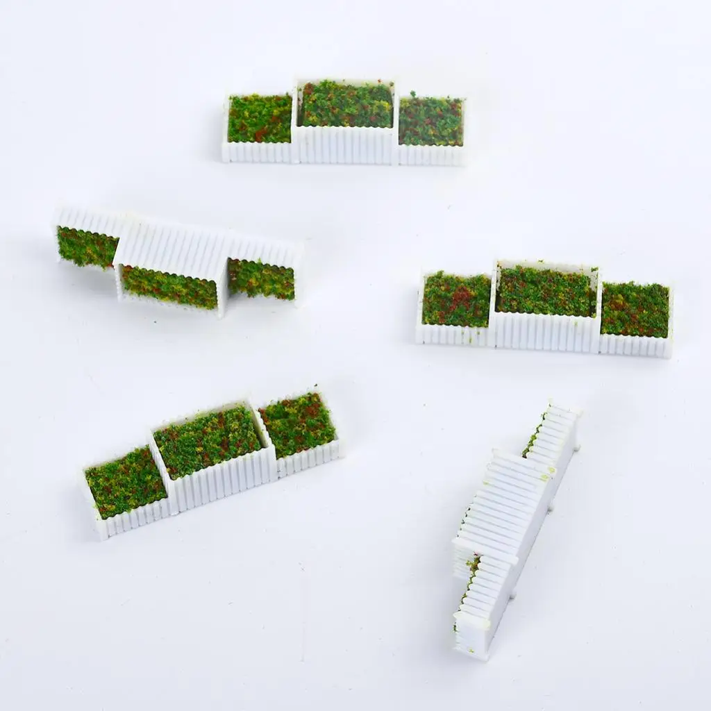 5pcs E Flower Beds Plants Mini Landscape Fairy Garden Dollhouse Decor 1/150