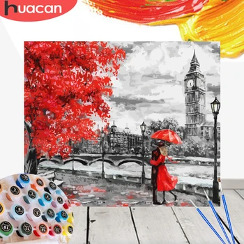 

HUACAN Paint By Number Art City Scenery Painting Pictures Home Decor Gift Kits Drawing Canvas HandPainted
