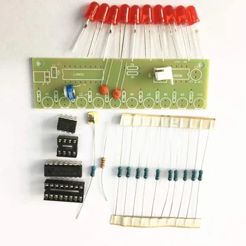 

NE555 + CD4017 Red Blue Double Color Flashing Lights Board Kit Strobe Practice Learning DIY Kits Electronic Suite Module