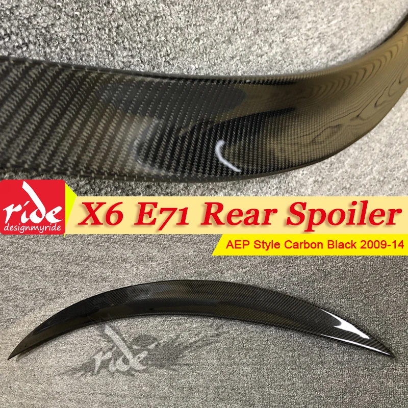 

X6 E71 Spoiler Rear Lip Wings Carbon Fiber P Style Fits For BMW X Series X6 E71 X6M Auto Rear Trunk Spoilers Tail Wing 2009-2014