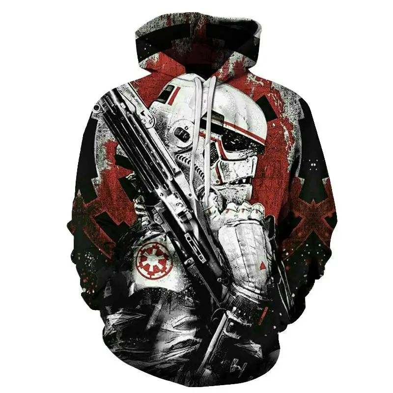 

Hooded figure 3D printed loose hooded hoodie for men