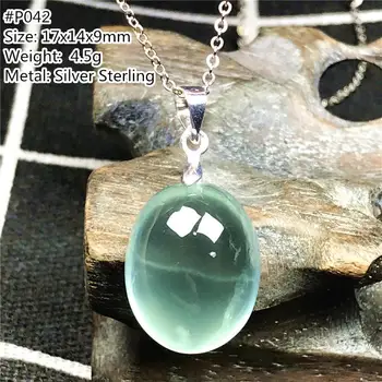 

Top Natural Green Prehnite Pendant Necklace Jewelry For Woman Lady Man Crystal 17x14x9mm Oval Beads Gemstone Silver ChainsAAAAA