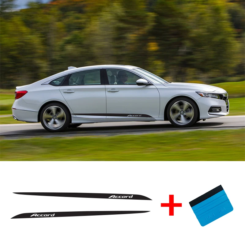 

2 PCS Car Vinyl Side Stripes Stickers Auto Graphics Decals For Honda Accord