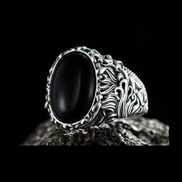 Buy Mens Onyx Rings, Carved Arabic Prayer on Swords Islamic Warrior Rings,  Black Stone Silver Islam Statement Ring, Muslim Signet Vintage Ring, Online  in India … | Onyx ring men, Mens ruby