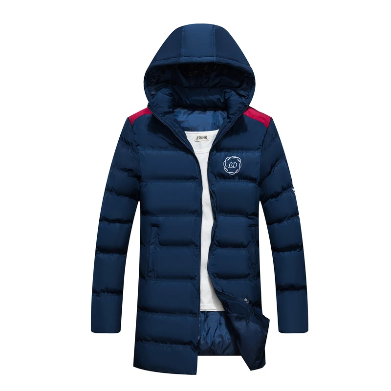 

Mens Winter Parkas Down Jackets Mens Casual Slim Long Hooded Jacket and Coats Cotton Plus Thick Velvet Warm Parkas Jackets