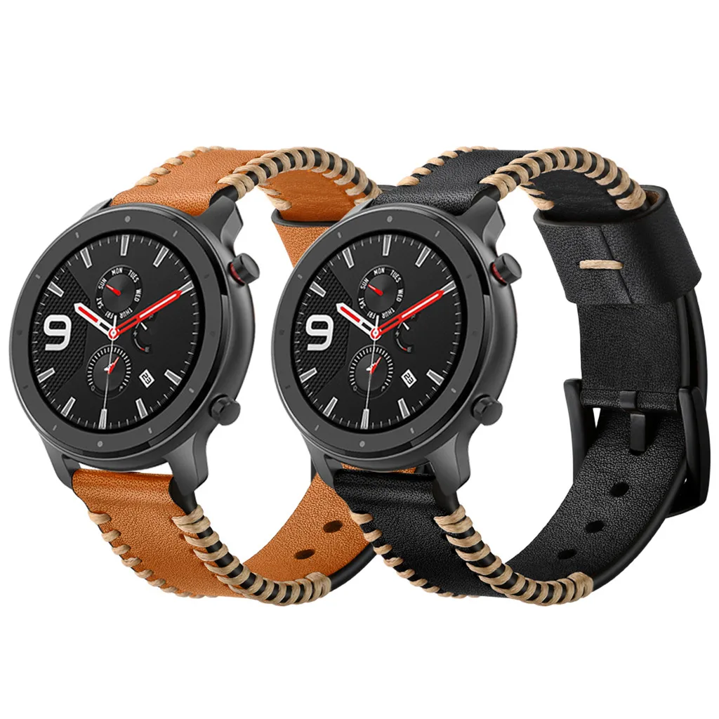 Для AMAZFIT GTR Смарт-часы 42 мм Линия Комплект классические кожаные часы Полоса Текстура силиконовая накладка часы ремешок аксессуары