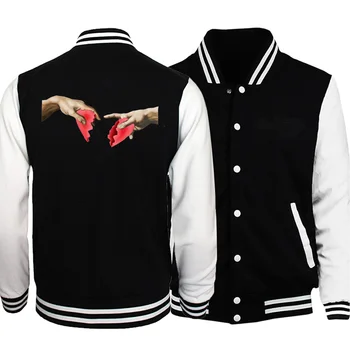 

Michelangelo Heart Break Hoodie Jackets Men 2019 Winter Hot Sale Hip Hop Fashion Funny Baseball Coat Clothing Bomber Streetwear