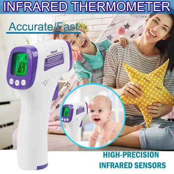 

Adult Baby Thermometergun Non-contact Infrared Forehead Thermometer For Fever Digital Thermometer Laser Gun Human Use Outdoor
