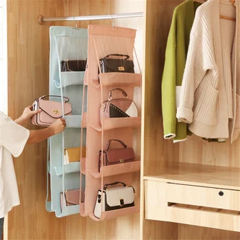 

6/8 Pocket Foldable Hanging Bag 3/4 Layers Folding Shelf Bag Purse Handbag Organizer Door Sundry Pocket Hanger Storage Closet
