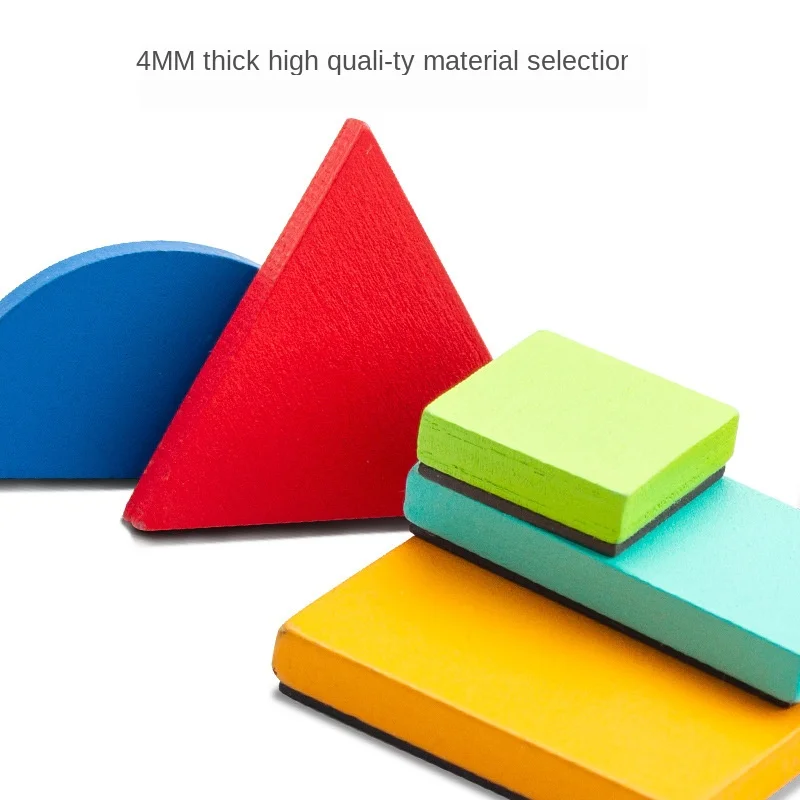 Baby Wooden Magnetic Tangram Puzzle Intellectual Montessori Early Learning Creative Multifunctional Interactive Educational Toy