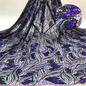 

Madison Sequence Lace Fabric Luxury French Lace Fabric African Glitter Nigerian Lace Fabrics High Quality 5yard Lace Fabric