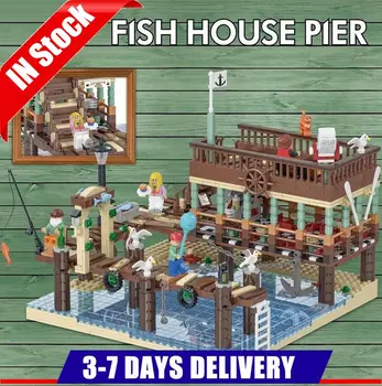 

UG 30101 IN Stock Old Fishing House Pier Compatible IDEA Building Bricks Educational Toy Child Birthday Gifts