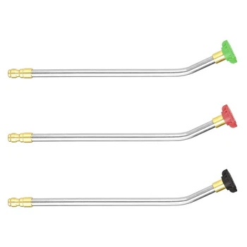 

Washer Extension Wand 30 Degree Curved Rod, Pressure Washer Accessories with 1/4 Inch Quick Connector, 13.8 Inch, 4000 PSI, 3 PC