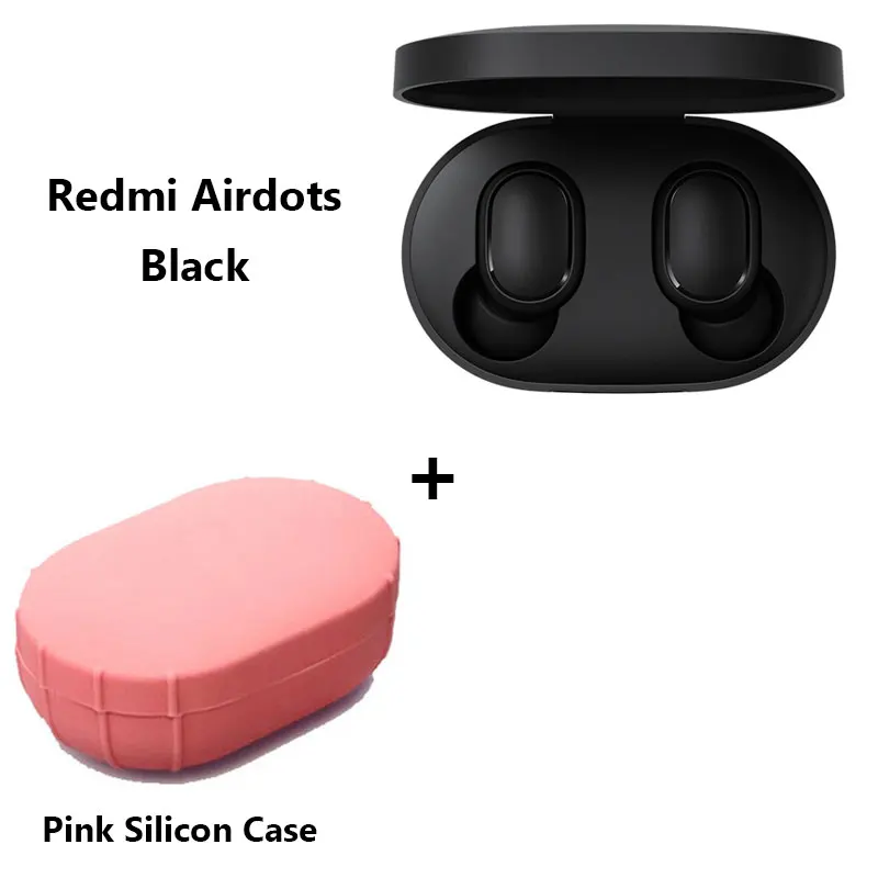 CN Cable pink Case. Xiaomi Redmi AirDots Беспроводная связь Bluetooth 5.0 Зарядка Наушники-вкладыши Стерео бас-наушники Наушники AI Control С микрофоном Наушники громкой связи - Цвет: CN Cable pink Case.