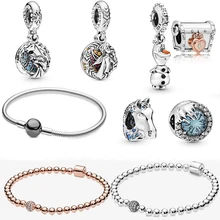 Осень, новинка, розовое золото и серебро, бисер ПАВЕ, ледяная романтика, серия подвесок, струнные украшения, оригинальные женские ювелирные изделия, подарок