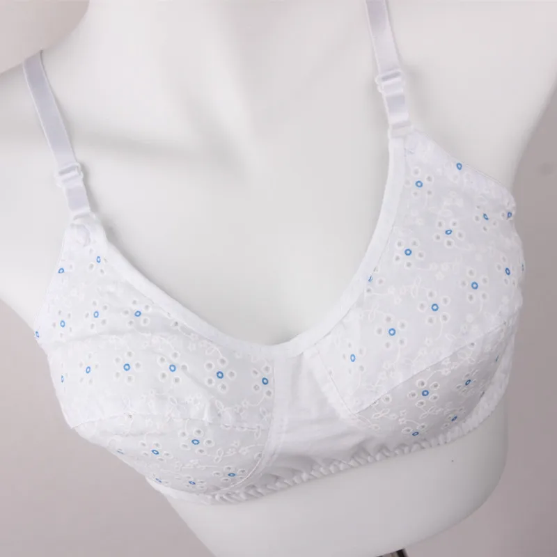 3Pcs/lot Bra underwear puberty soft cotton brassiere mother No rims women girl classic bralette big bust cotton-lined bh C11 3