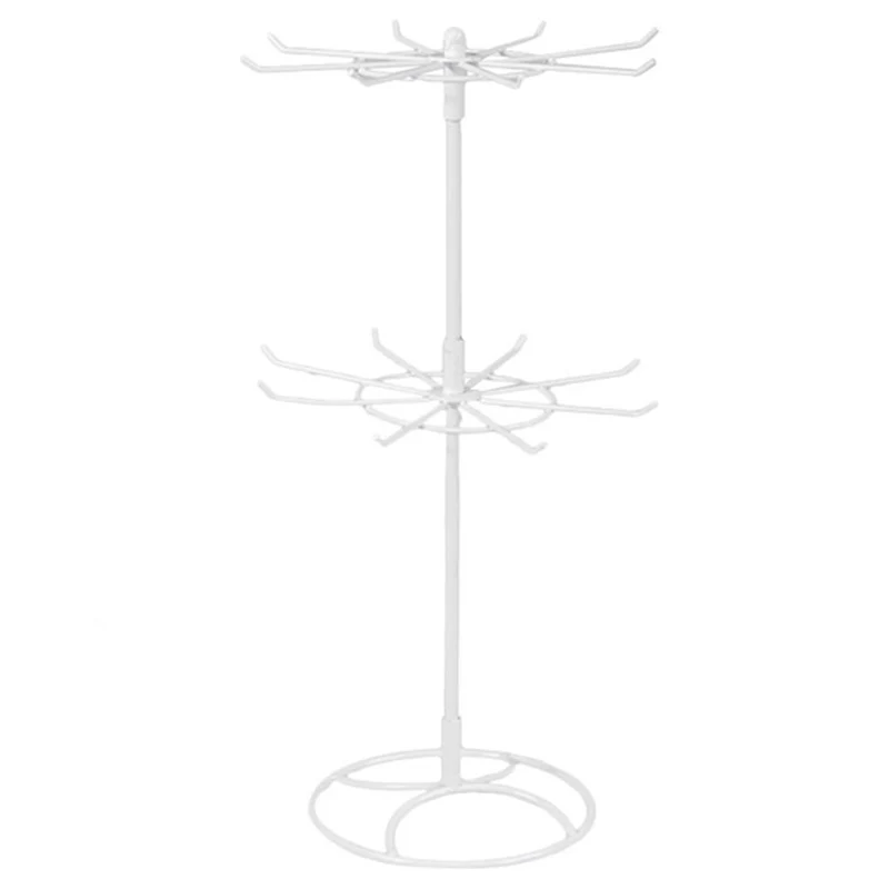 

TOP!-Double Metal Jewelry Frame Earrings Necklace Bracelet Display Stand, White