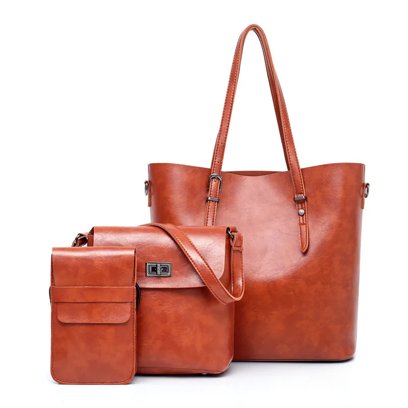 

New Style WOMEN'S Fashion Handbag Simple Versatile Women's Large Capacity Handbag Korean-style Shoulder Picture Large Bag Should