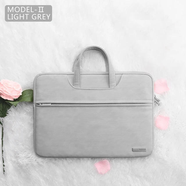 Laptop Bag 13.3 15.6 14 inch Waterproof Notebook Bag Sleeve For Macbook Case M1 Air Pro 13 15 Huawei Shoulder Handbag Briefcase LIGHT GREY 2