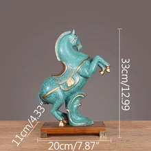  Antique Retro Horse Sculpture Luxurious Mascot Figurines Home Living Room Decoration Statue Business Gifts Decoration Ornament 