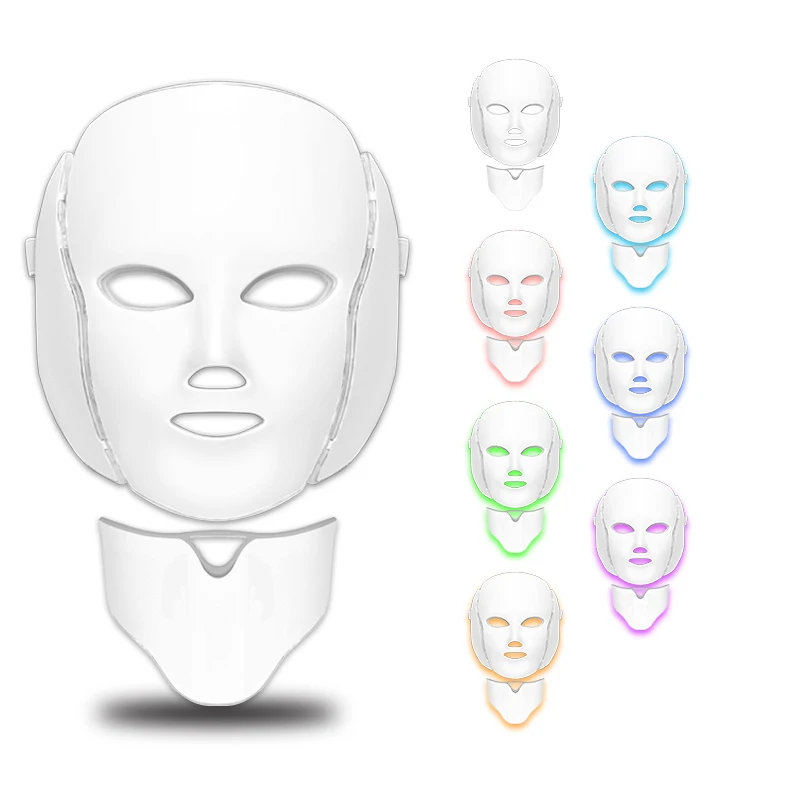 Светодиодная маска, 7 цветов, фотонная светодиодная маска для лица, светильник для лечения акне, светодиодная маска, домашний инструмент для ухода за кожей