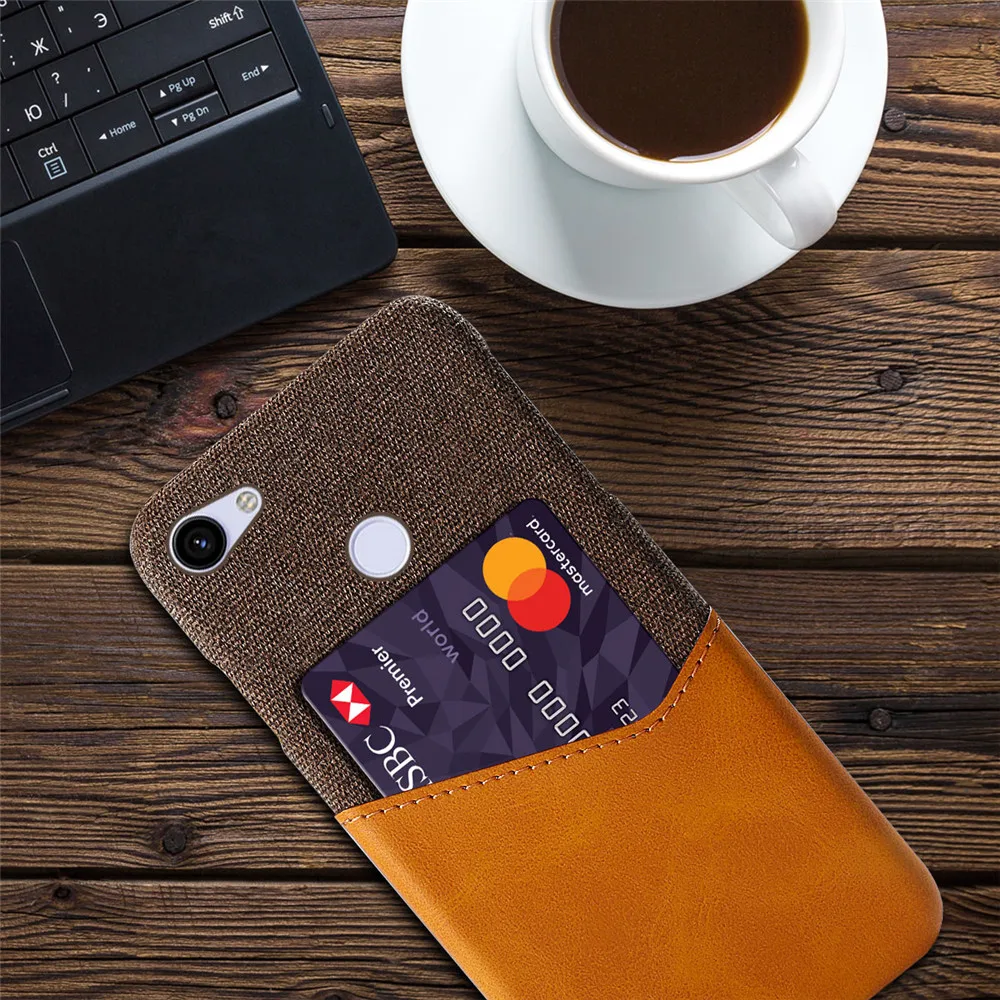 Luxury PU leather case for Google Pixel 3A XL, fabric case with card slots, for Google Pixel 3A 6