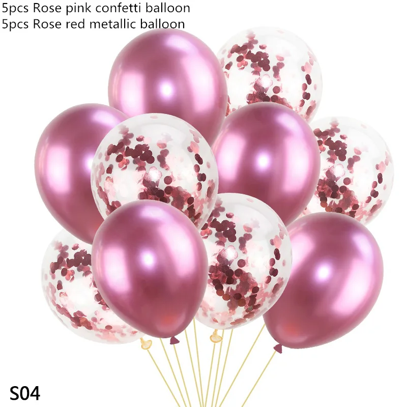 S04-10PCS Вечерние, декоративные шары, латексные, конфетти, шары, звезда, любовь, сердце, фольгированные шары, для дома, свадьбы, дня рождения, Нового года, воздушные шары, товары - Цвет: S04-10PCS