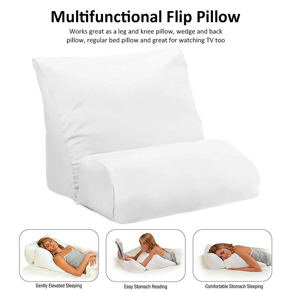 foyar Flip Pillow Leg Foot Rest Raiser Support Pillow Cushion Multifunctional Bed Wedge Pillow Memory Foam Incline Cushion For Back Legs Or Watching TV 