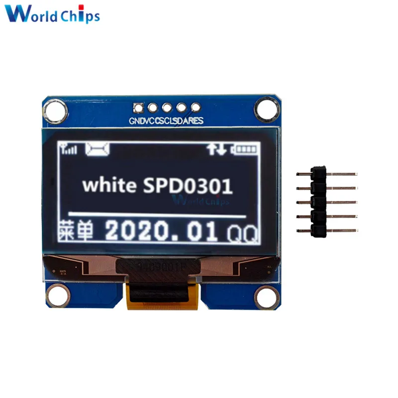 SPD0301 5PIN White 1,54 дюймов PM 5PIN/7PIN Белый Синий Желтый oled-модуль IIC I2C интерфейс 128x64 экран дисплея SSD1309 SPD0301 Драйвер IC 3,3-5 В - Цвет: SPD0301 5PIN White