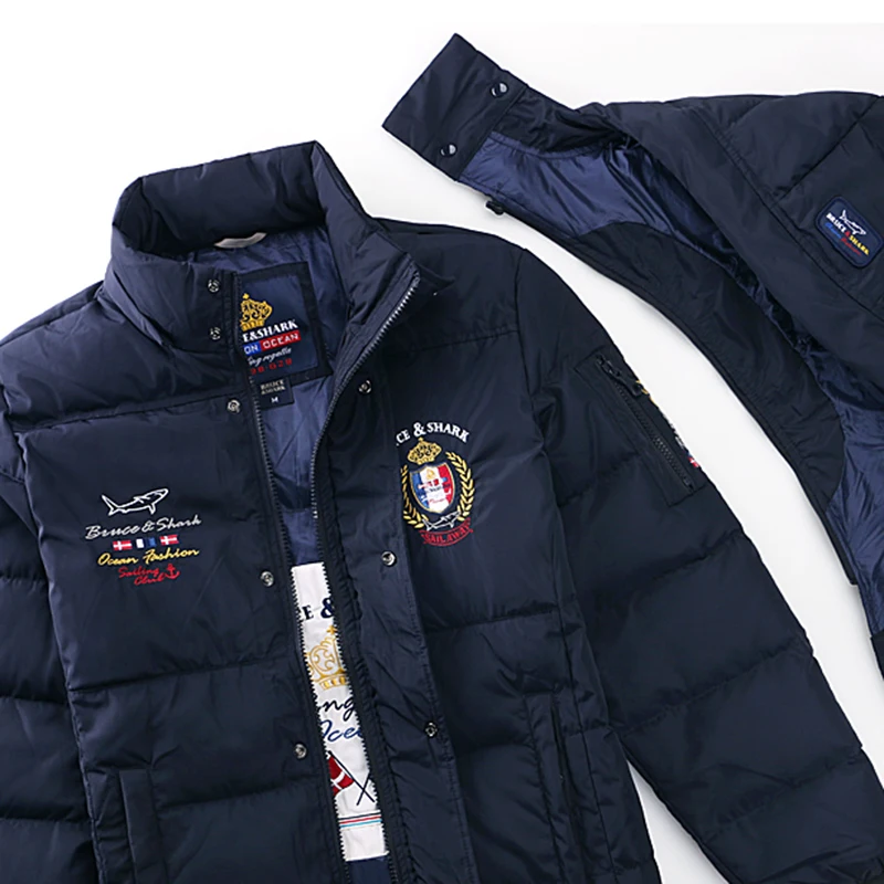 3XL зимняя мужская куртка с вышивкой, модное повседневное пальто с капюшоном, толстый теплый водонепроницаемый пуховик, Мужская Зимняя парка, верхняя одежда