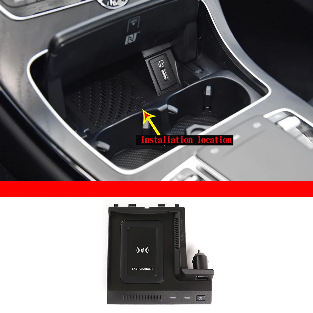 

For Mercedes-Benz C-Class W205 GLC C180 C200 C260 QI Car Wireless Charging Fast Mobile Phone Charging Board Accessories