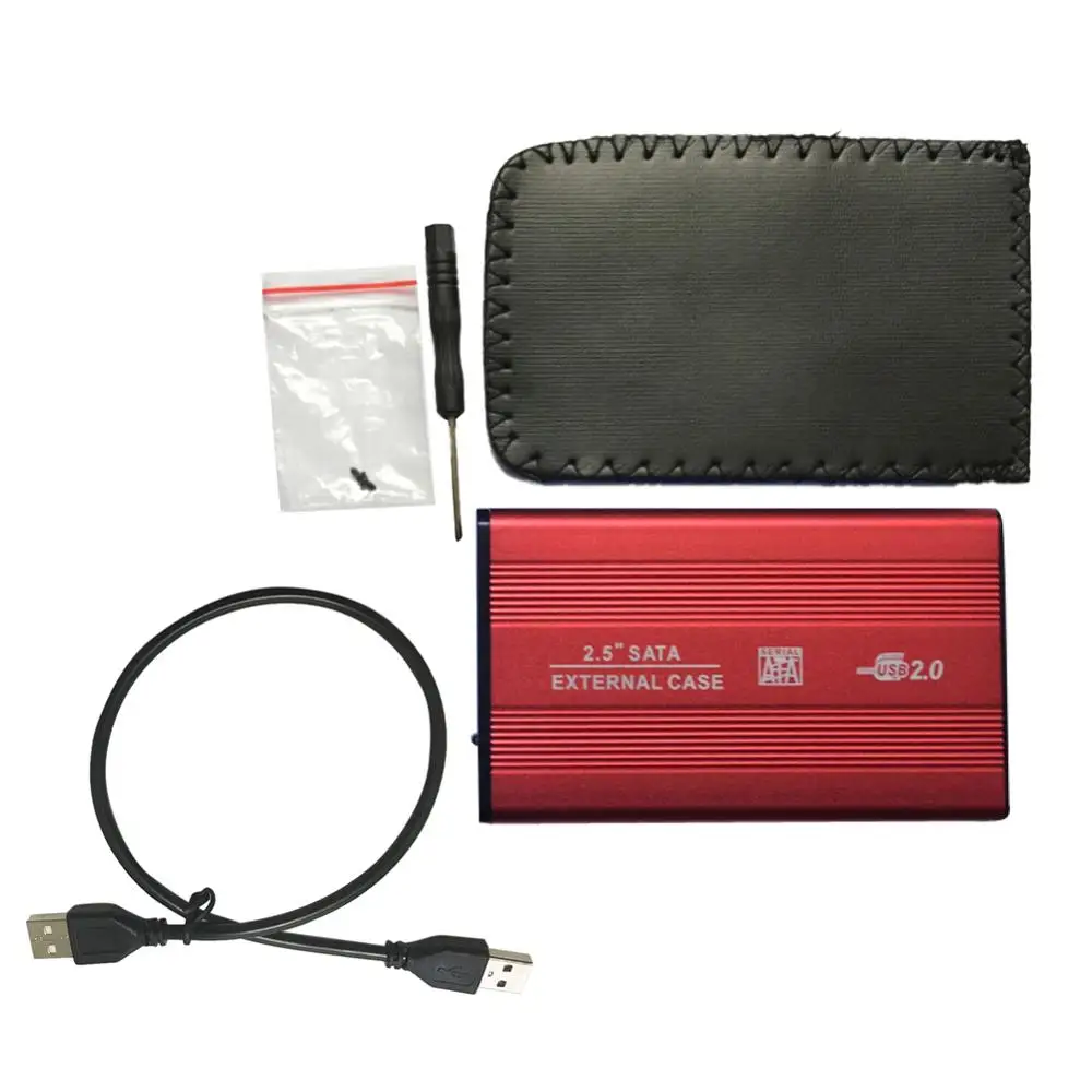 2,5 дюйма USB 2,0 Внешний HDD корпус 480 Мбит/с поддержка 3 ТБ алюминиевый HDD чехол для 2," SATA жесткий диск чехол - Цвет: Red