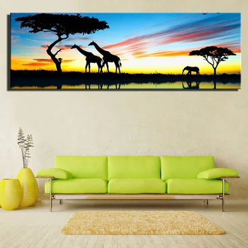 

African Giraffe Animal large 5D DIY Diamond Painting Full Square Embroidery Sunset Landscape Mosaic Needlework Home Decor AA1523
