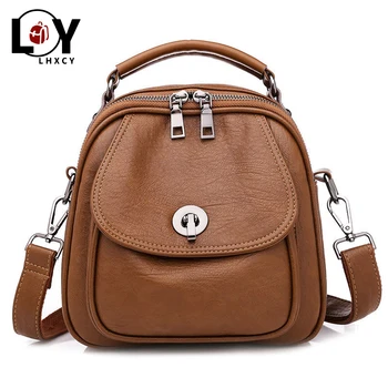 

Clamshell Vintage Multifunction Backpacks For Women Leisure Soft Small Crossbody Famous Brand Designer Travel Bags Shoulder Bags