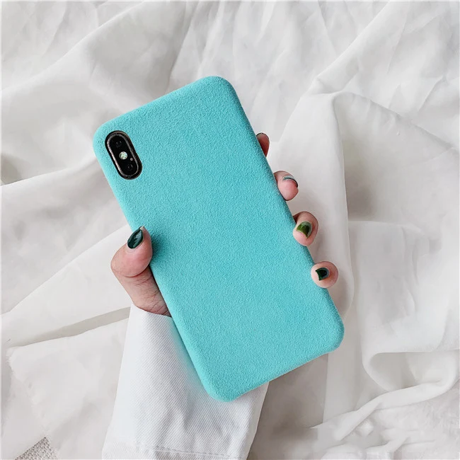 GlamPhoneCase простой плюшевый тканевый чехол для iPhone X XS Max XR Мягкий силиконовый чехол для iPhone 7 8 6 6s Plus чехол