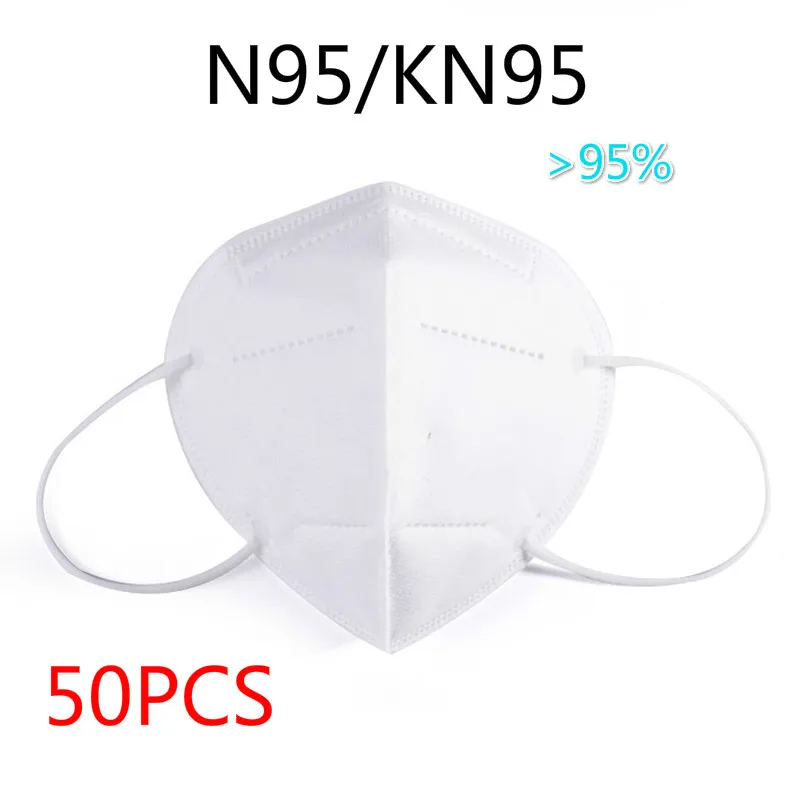 

50PCS KN95 Mask N95 Antivirus Masks 5-layers Respirator Protective Masks Anti Virus Face Protection Breathing N 95 Mask Gas Dust