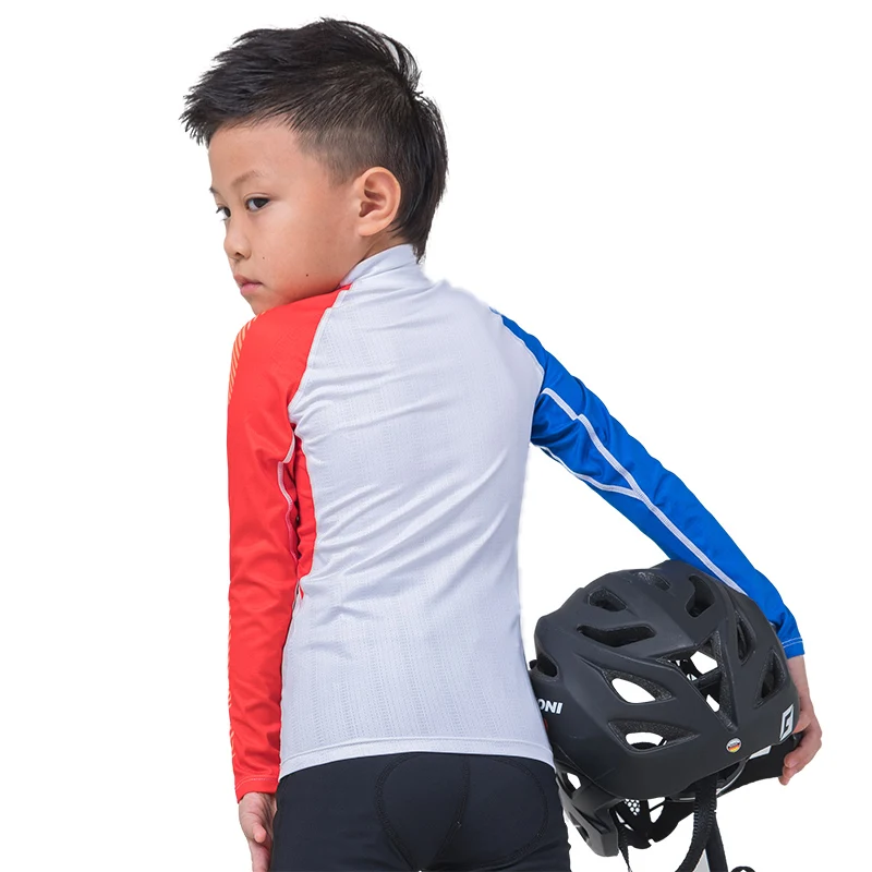 RJYC Cycling Jersey Set For Kids Sports Long Sleeves Breathable Bicycle Children Clothes Summer Children Balance Bike Jersey Set